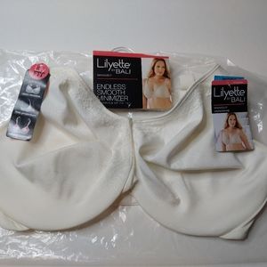 LILYETTE BY BALI MINIMIZER UNDERWIRE NWT PEARL/Ivory, SIZE 36DDD.